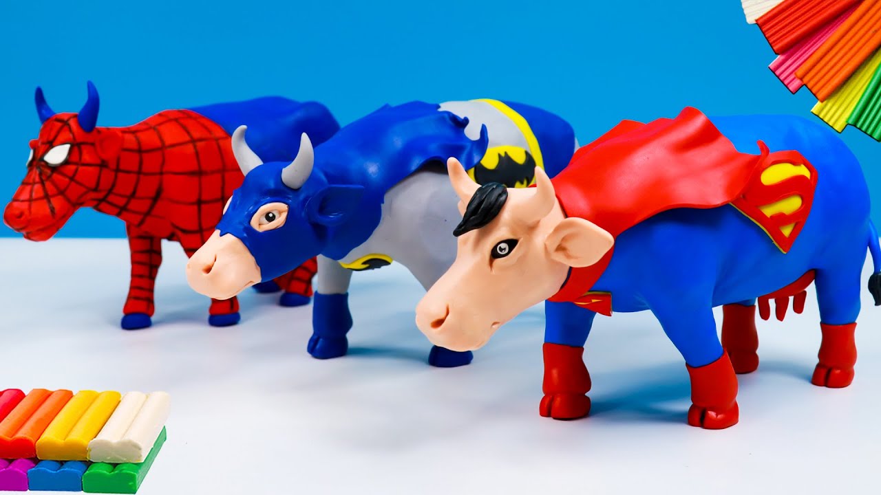 DIY cow mod Superheroes DC Comics Batman and Superman with clay🧟 Polymer Clay Tutorial